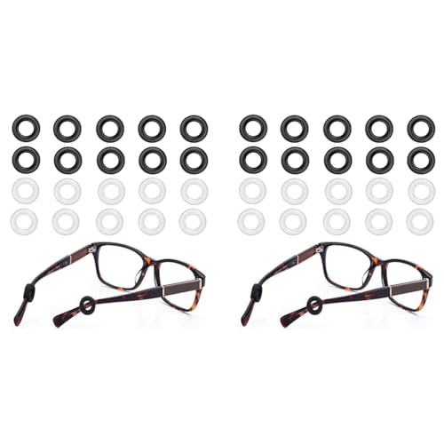 HASTHIP® 10 Pairs Glasses Ear Grip Silicone Eyeglasses Temple Tip Sleeve Retainer Holder Comfort Anti-Slip Retainers for Spectacle Sunglasses Reading Eyewear Black Clear 2 PCS HASTHIP® 10 Pairs Glasses Ear Grip Silicone Eyeglasses Temple Tip Sleeve Retainer Holder Comfort Anti-Slip Retainers for Spectacle Sunglasses Reading Eyewear Black Clear 2 PCS